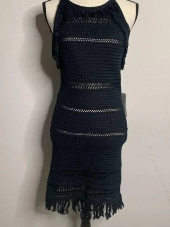 NWT Isabel Marant Etoile Aralia Black Crochet Mini Dress